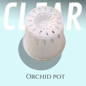 KRISHI MITRA Orchid Pots for Plants, 5 Inch Hydroponic Plastic Pots for Gardening, Net Pots for Hydroponic Garden, Gardening Pots for Orchid with Extra Holes (Clear Pot, Pack of 10)